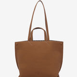 Shopper bag in cognac recycled materials