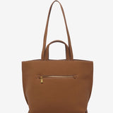 Shopper bag in cognac recycled materials