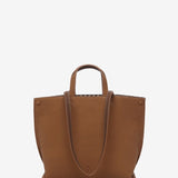 Shopper bag in cognac recycled materials