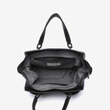 Black handbag made of recycled materials