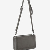 Shoulder bag in grey recycled materials