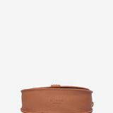 Half moon shoulder bag in cognac recycled materials