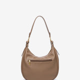 Shoulder bag with tassel in recycled materials taupe