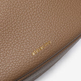 Shoulder bag with tassel in recycled materials taupe