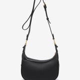 Crossbody bag with tassel in black recycled materials