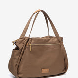Camel nylon shopper bag