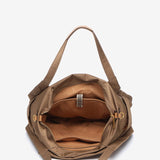 Camel nylon shopper bag