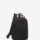 Black backpack made of recycled materials