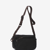 Black recycled material shoulder bag