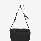 Black recycled material shoulder bag