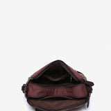 Shoulder bag in burgundy recycled materials