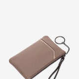 Taupe leather and suede wallet