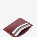 Burgundy leather card holder