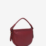 Bordeauxfarbener Leder-Schultertasche