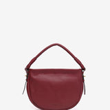Bordeauxfarbener Leder-Schultertasche