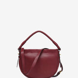 Bordeauxfarbener Leder-Schultertasche