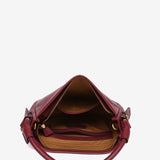 Bordeauxfarbener Leder-Schultertasche