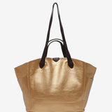 Shopper-Tasche aus goldenem Leder.