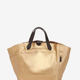 Shopper-Tasche aus goldenem Leder.