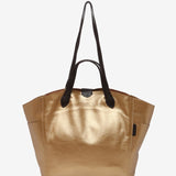 Shopper-Tasche aus goldenem Leder.