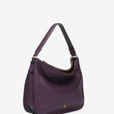 Lila Leder Schultertasche