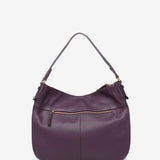 Lila Leder Schultertasche