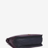 Purple leather shoulder bag