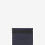 Card holder in blue metallic leather