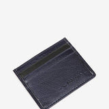 Card holder in blue metallic leather