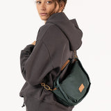 Green nylon shoulder bag