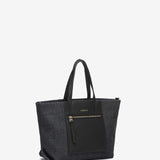 Bolso shopper pequeño en tejido de jeans negro
