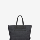 Bolso shopper pequeño en tejido de jeans negro