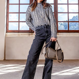 Small shoulder bag in green recycled materials