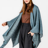 Poncho in blue tones