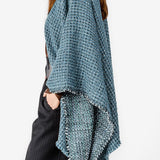 Poncho in blue tones