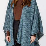 Poncho in blue tones