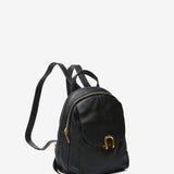 Backpack with black leather hardware