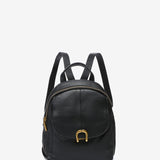 Backpack with black leather hardware