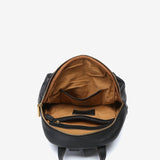 Backpack with black leather hardware