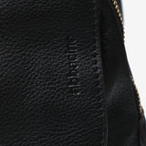 Backpack with black leather hardware