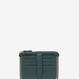 Monedero-tarjetero en piel verde