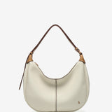 Small shoulder bag in beige recycled materials