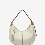 Small shoulder bag in beige recycled materials