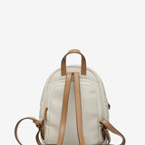 Beige Rucksack aus recycelten Materialien.