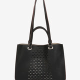 Die-cut handbag in black recycled materials