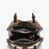 Die-cut handbag in black recycled materials