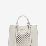 White die-cut handbag made from recycled materials