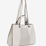 White die-cut handbag made from recycled materials