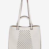 White die-cut handbag made from recycled materials