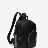 Black backpack made of recycled materials